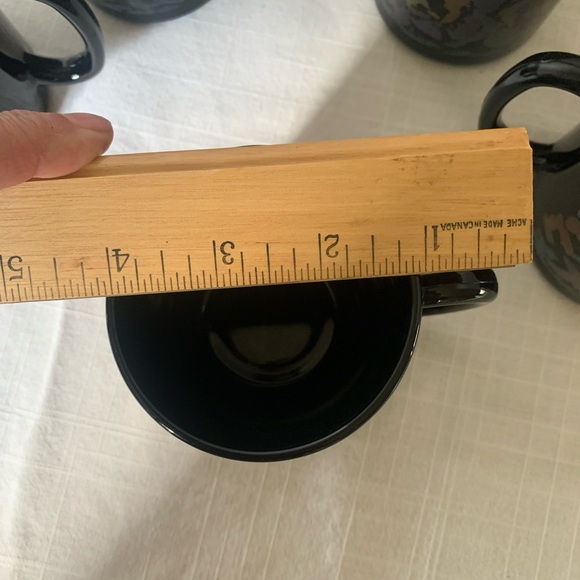 RETRO  90s BLACK COFFEE MUGS |  Set of 5 | Metallic Design. - Picture 6 of 7